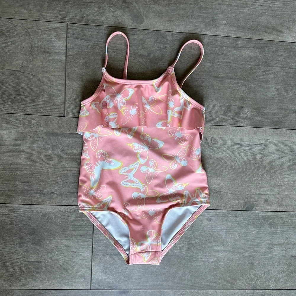 OshKosh B’Gosh 24 Months Baby Toddler Girl Swimsuit 1 Pc butterfly print euc